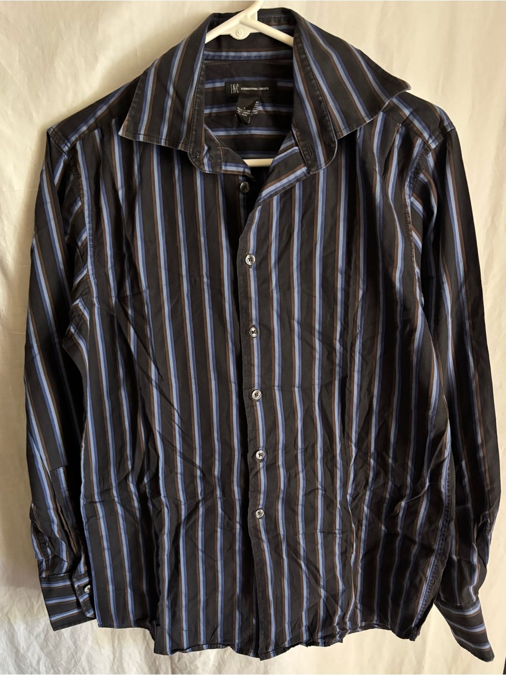 I•N•C Men's Black & Blue Stripe Button-Up Shirt